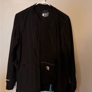 Carhartt Force Modern Fit Scrub Jacket and Pants in Black